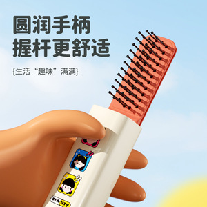 Mini Two In One Comb Portable Travel Retractable With Mirror Cartoon Design For Women Hair Care Styling Set 10-15Cm <b>ABS</b> Material - Product Image 4