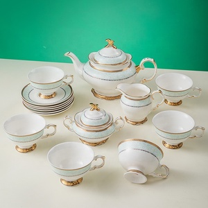Wholesale Cookware Tableware <b>Set</b> Green Relief Porcelain Dinner <b>Set</b> Minimalist <b>Cup</b> Western Ceramic Dinnerware <b>Set</b> - Product Image 2