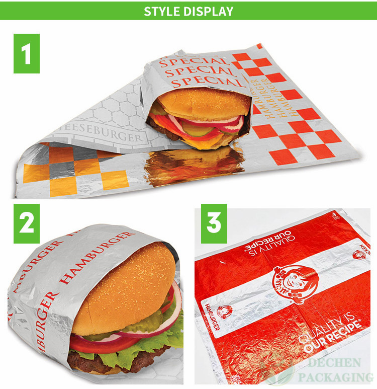 Wrapping For Fast Food Wrap Aluminum Foil Paper