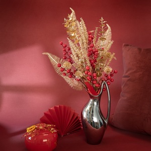 Flores Artificiales, Bayas Rojas, Fruta de la Fortuna, Decoración para el Hogar de Plástico, Accesorios para Bodas CF01084 - Product Image 1