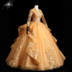 ชุดเดรสออกงานแบบยาวสไตล์เม็กซิกันสั่งตัดได้ คอวี ประดับลูกไม้ ทรงบอลกาวน์ สำหรับงานวันเกิด งานฉลองอายุ 15 ปี (Quinceanera) - Product Image 2