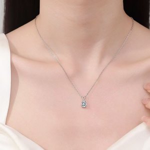 Adodo nhà máy bán buôn S925 Bạc <span class=keywords><strong>Pear</strong></span> cắt Mặt dây chuyền 1.5ct moissanite đồ trang sức vòng cổ cho phụ nữ - Product Image 5