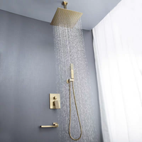 Système de Douche Caché Pluie Cascade pour Salle de Bain avec Robinet Intégré et Pommeau de Douche