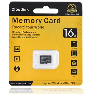5 חבילה סיטונאי מחיר מיקרו SD כרטיס 128MB 256MB 512MB 1GB 2GB 4GB 8GB 16GB 32GB 64GB 128GB 512GB זיכרון כרטיס עם חבילת שלפוחית