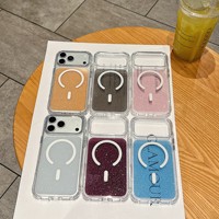Étui de protection magnétique sans fil scintillant pour iPhone 18 17 16 15 14 13 Pro Max – Coque de téléphone étincelante effet bonbon