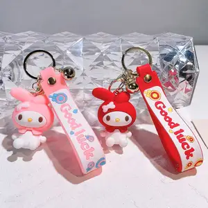 Schlussverkauf PVC dekorativer Anime-Schlüsselanhänger niedlicher Cartoon Schlüsselanhänger Gummi 3D weicher Anime-PVC-Schlüsselanhänger für Kinder 3D-Cartoon Tier-PVC