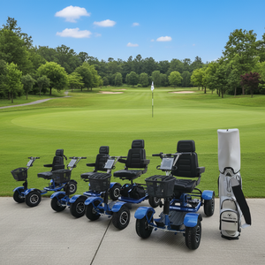 Voiturette de golf électrique pliable et buggy avec cadre en aluminium, batterie au lithium, capacité de charge de 150 kg, autonomie jusqu'à 72 trous, 4 <span class=keywords><strong>roues</strong></span> - Product Image 1