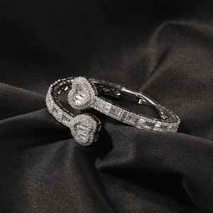 Brazalete Ajustable UWIN con Incrustaciones de Circonitas Cúbicas <span class=keywords><strong>en</strong></span> Forma de Corazón, Estilo Hip Hop, Joyería para Mujer - Product Image 3