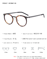 Livraison rapide 9704 Monture de lunettes de luxe ronde unisexe, compatible avec la myopie, montures de lunettes en acétate design