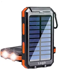 Carregador solar à prova d'água 2022 mah, banco de energia portátil para celular 10000mah 8000mah