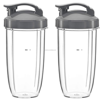 Tasses de rechange pour mélangeur Nutribullet, tasses de 32oz avec 2 couvercles rabattables pour mélangeurs Nutri Bullet 600W/900W