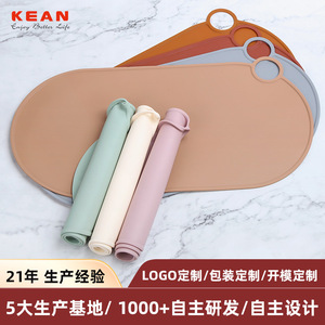 Silicone Placemat Oval 50X25Cm Waterproof For Kids Meals <b>Table</b> <b>Protection</b> - Product Image 5