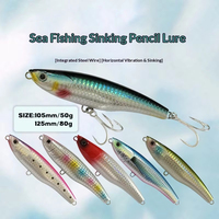 Leurre crayon coulant en ABS pour la pêche en mer et la pêche en bateau, 125 mm, grand leurre crankbait à longue portée, emballage en boîte, pour l'exportation transfrontalière