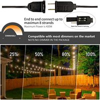 Außenleuchtketten IP65 wasserdicht bruchsicher bernsteinklar S14 G80 PC dimmbare Kugel draußen 48 Fuß LED hängendes Lichtketten