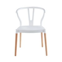 Accoudoir design de luxe cuisine en plastique turquoise chaise de salle à manger blanche chaises de jardin pieds en bois de hêtre mobilier d'extérieur