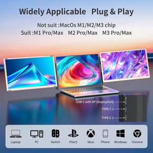 Nhà Máy Bán buôn máy tính xách tay màn hình Extender S6 15.6 "FHD 1080p ba máy tính xách tay màn hình Extender làm việc với Windows Mac Chrome - Product Image 2