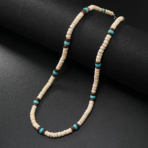 Kalung cangkang kelapa pria <span class=keywords><strong>Retro</strong></span> rantai Collarbone liburan surfing baru pirus - Product Image 2