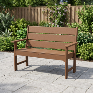 Banc d'extérieur en teck massif 2 places, classique, à lattes horizontales, pour patio, chaise de jardin - Product Image 2