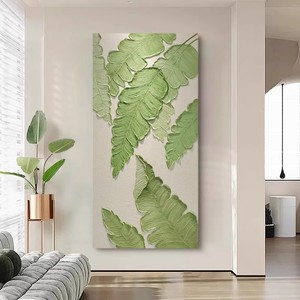 Hand Painted Oil Painting Modern Minimalist Living Room Sofa Background <b>Wall</b> Art Rectangle Beige <b>Frame</b> Impressionism Style - Product Image 1