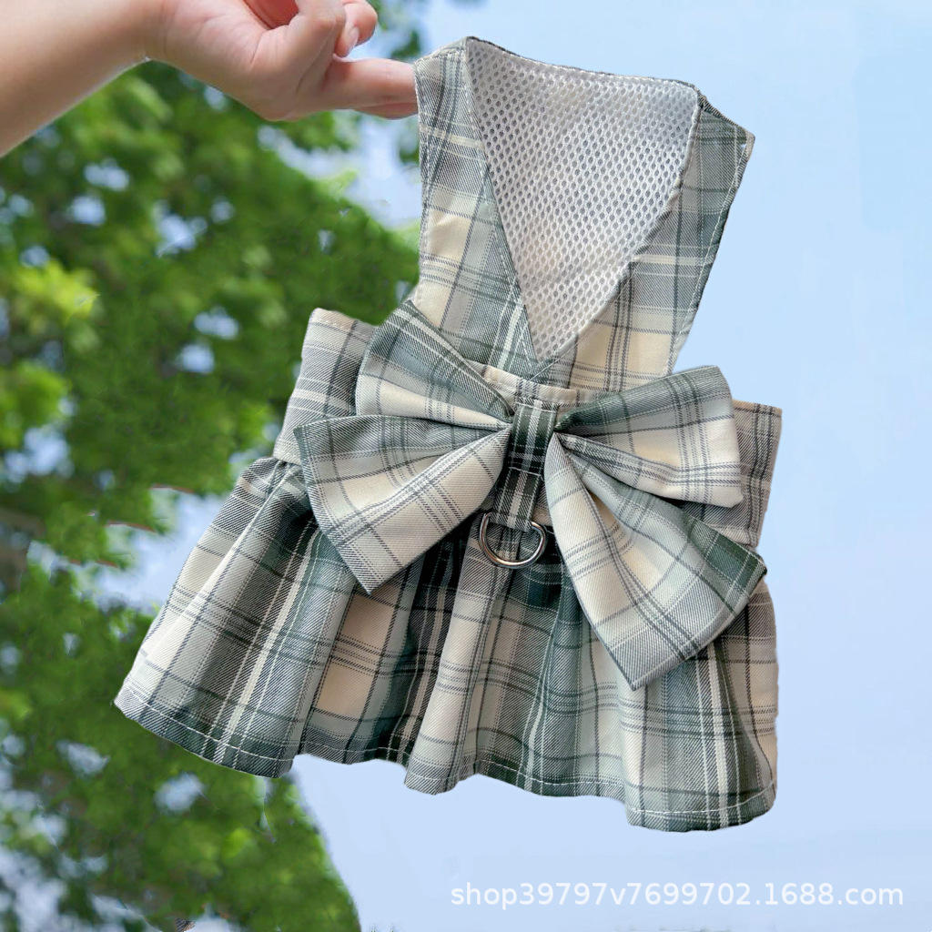 Plaid bustier skirt light green