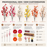 Fleurs artificielles mixtes faites à la main en tissu de soie, durables, au toucher naturel et réaliste, pour décorations de Noël, de mariage et écologiques