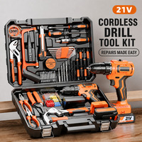 Boîte à outils robuste, kit d'outils professionnel, coffret à outils portable, organisateur de rangement pour la réparation et l'entretien de la maison et de la voiture
