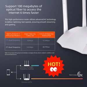 เราเตอร์ <span class=keywords><strong>Tenda</strong></span> AC5S กำลังส่งสูง AC1200 แบบดูอัลแบนด์ 2.4G 5G ไร้สาย พร้อมพอร์ต RJ45 ติดผนัง 4 เสาอากาศ สำหรับบ้าน ระบบสมาร์ท รับประกัน 12 เดือน - Product Image 3