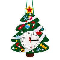 Reloj Digital Educativo con Temática Navideña, Juguete de Aprendizaje del Tiempo, Árbol de Navidad Hecho a Mano, Reloj Educativo de Fieltro para el Aula