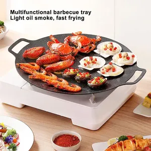 Sartén <span class=keywords><strong>para</strong></span> parrilla, plato de barbacoa antiadherente redondo coreano, <span class=keywords><strong>para</strong></span> viajes al aire libre, Camping, freír, sartén <span class=keywords><strong>para</strong></span> barbacoa, accesorios, suministros de cocina - Product Image 3