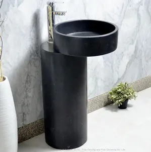 Bagno freestanding lavabos moderno unico di pietra lavandino a colonna piedistallo lavabo