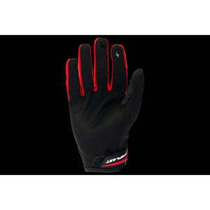 Guanti sportivi estivi HAYES comodi guanti da equitazione in poliestere/cotone in nero/rosso per Motocross/Enduro - Product Image 3