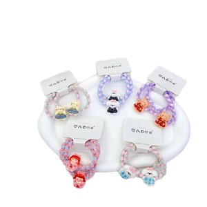 VADOO Jolies attaches pour cheveux tressées avec breloques animaux de dessin animé, élastiques en caoutchouc pour filles, usage quotidien, style mignon - Product Image 5