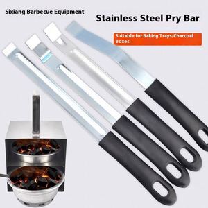 Ensemble d'outils de barbecue en acier inoxydable avec manche long en plastique, grille de barbecue réutilisable et plateau à charbon pour restaurants - Product Image 3