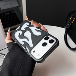 Coque de téléphone d'été en TPU souple et respirant, ajourée, antichoc 3D motif flamme pour <span class=keywords><strong>iPhone</strong></span> Air 17 16 15 14 13 12 <span class=keywords><strong>11</strong></span> Pro Max - Product Image 3