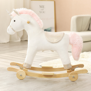 Cheval à bascule 2-en-1 pour enfants de 2 à 6 ans, style licorne blanche, cheval à bascule multifonctionnel - Product Image 2