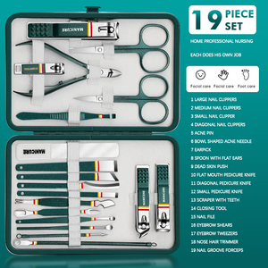 Profissional de alta qualidade em aço carbono <span class=keywords><strong>Manicure</strong></span> Kit <span class=keywords><strong>Set</strong></span> 19pcs <span class=keywords><strong>Manicure</strong></span> Cutter personalizado LOGO Nail Cutter <span class=keywords><strong>Set</strong></span> <span class=keywords><strong>Manicure</strong></span> Tools - Product Image 2