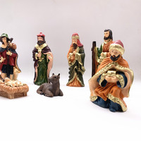 Crèche Crèche de Noël Figures Crèche Noël Ornement Catholique Pâques Christ Décor