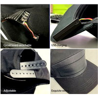Gorra con Pantalla LED Recargable, Gorra de Béisbol de 5 Paneles con Luz LED, Mensaje Desplazable Digital, Gorras LED Luminosas