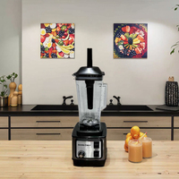 Mixeur-broyeur professionnel 2-en-1 8500W avec bol en plastique 2,5L + base en acier inoxydable, appareil de cuisine pour hôtel et usage domestique, 15 vitesses
