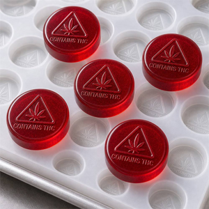 TH Round Coin Silicone Gummy Mold Half Sheet Pan Scraper Tray <b>Set</b> Vitamin Supplement Food Grade Functional Gummy Candy Wholesale - Product Image 5