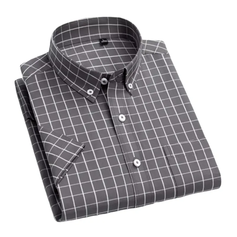 Factory direct wholesale custom short sleeve shirt mens 100% cotton shirts Men's New business slim shirts clothing
