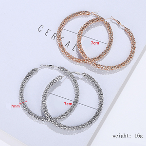Artilady New Trendy Gold <strong>Silver</strong> Punk Oversized Big Circle <strong>Chunky</strong> <strong>Hoop</strong> Dangle Statement Earrings for Woman - Product Image 3