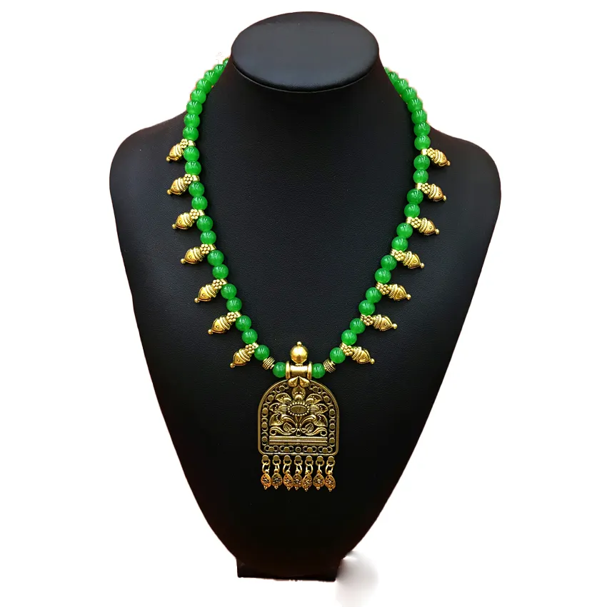 Colar banhado a ouro do vintage, joia do indiano com declaração, colares tribais artesanais, colar de jóias ganesha vinneshvara