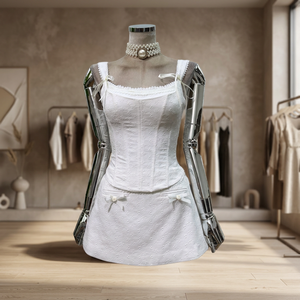 Conjunto <span class=keywords><strong>de</strong></span> Dos Piezas <span class=keywords><strong>de</strong></span> Ropa <span class=keywords><strong>de</strong></span> Boutique para <span class=keywords><strong>Mujer</strong></span>, Estilo Veraniego, Cuello Cuadrado, Chaleco Bordado con Espina <span class=keywords><strong>de</strong></span> Pescado, Falda Corta Tipo A con Lazo, ODM para <span class=keywords><strong>Fiesta</strong></span> - Product Image 3