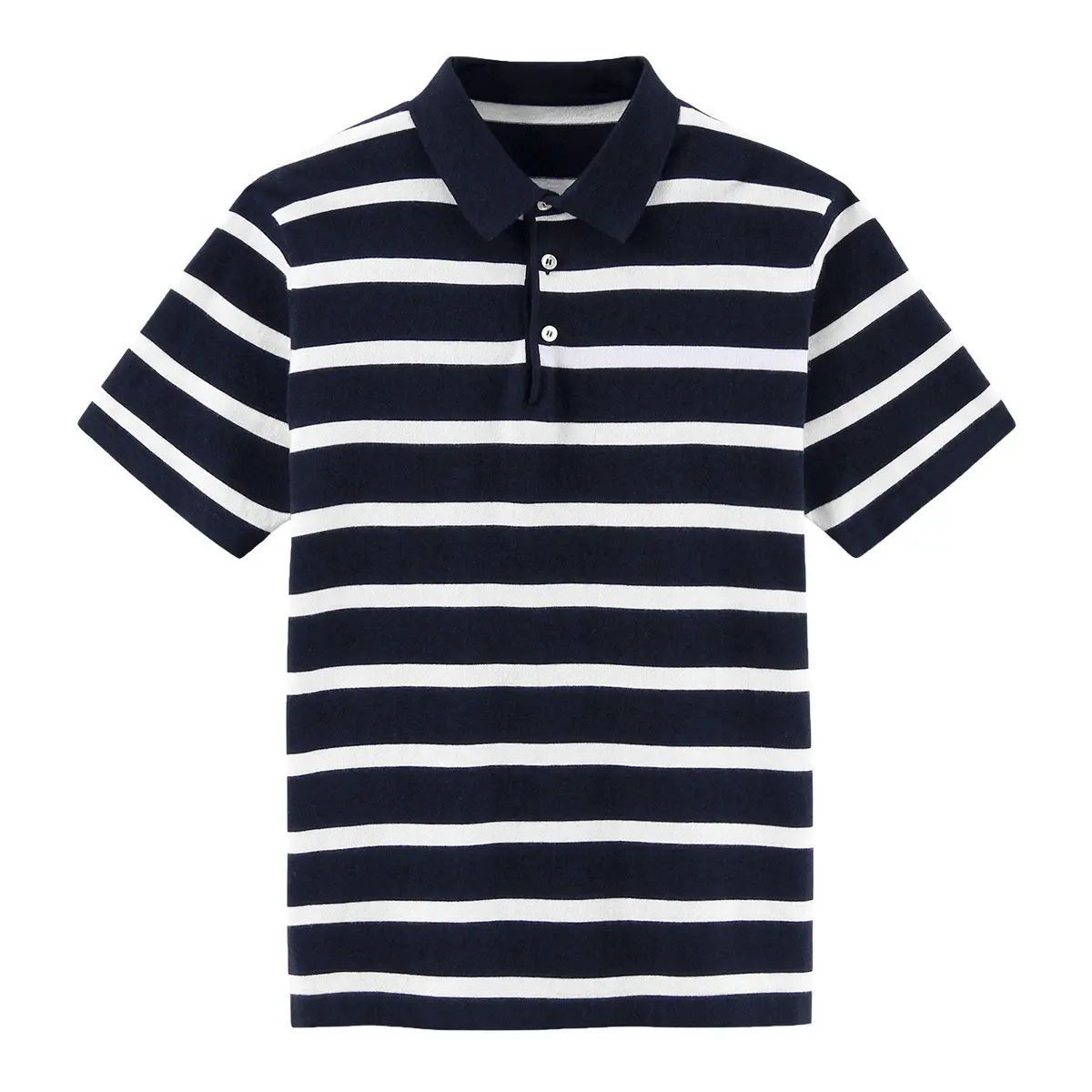 Comfortable Sublimation Custom Black White Stripes Sportswear Men Short Sleeve Polo T Shirts