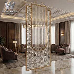 Mampara de Vidrio Artístico de Acero Inoxidable 304 Personalizada de Lujo, Corte Láser, Acabado Mate o Brillante, para Hoteles, Villas, Restaurantes y Salones - Product Image 5