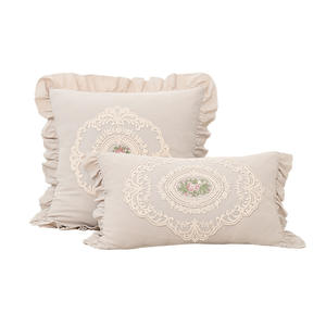 Cuscini ricamati in <span class=keywords><strong>pizzo</strong></span> di lusso, cuscini cuscini in cotone <span class=keywords><strong>bianco</strong></span> per divano rivestono federe lombare - Product Image 6