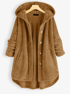 Manteaux de velours double face à <span class=keywords><strong>capuche</strong></span> pour grandes femmes européennes et américaines mode moyen long <span class=keywords><strong>manteau</strong></span> de printemps d'automne pour femmes de <span class=keywords><strong>grande</strong></span> <span class=keywords><strong>taille</strong></span> - Product Image 4