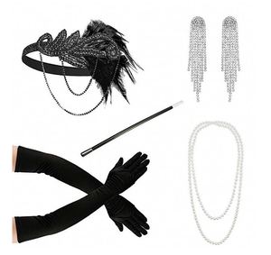 Ecoaparty 1920S charleston phụ nữ Burlesque cái mỏ trang phục phụ kiện thiết lập 20S Gatsby lấy cảm hứng từ Headband - Product Image 4