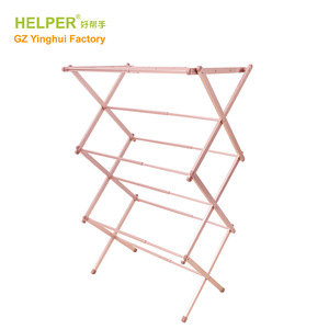 Helper Metal Folding Clothes <b>Rack</b> X Type Rectangle Foldable Floor Standing <b>Drying</b> <b>Rack</b> For Home Use - Product Image 3